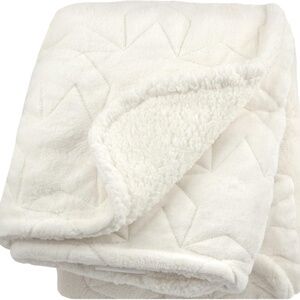 Just Born Luxury Plush Baby Blanket *STARS* Cream/Ivory, 30 x 40